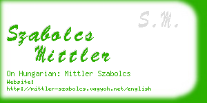 szabolcs mittler business card